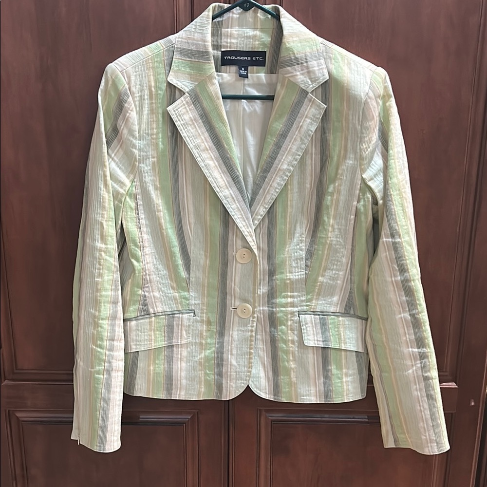Women's Striped LinenBlazer